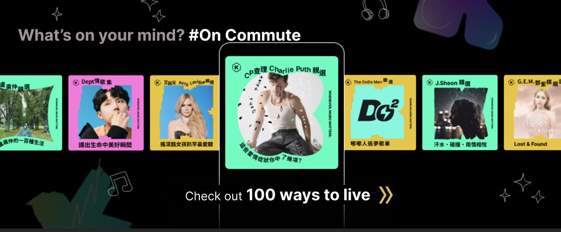 KKBOX On Commute campaign featuring local and international artist curated playlists